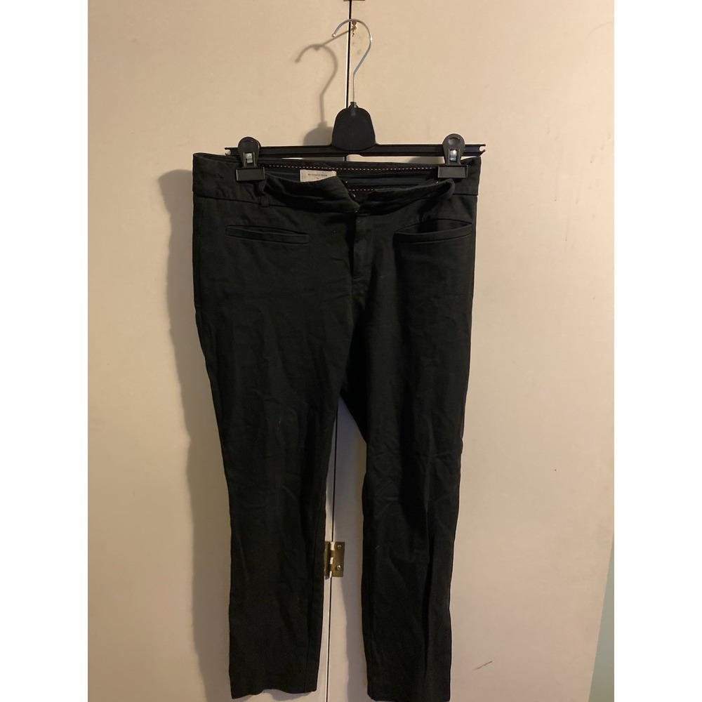 Anthropologie The Essential Slim Pants Women's Size 4 Black Ankle Trousers Work